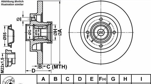 Disc frana spate ate cu rulment citroen c4, p