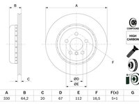 DISC FRANA Spate Dreapta BMW 7 (G11, G12) BOSCH 0 986 479 G15 2015 2016 2017 2018 2019 2020