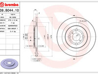 Disc frana spate dreapta si stanga DAIHATSU CHARADE TOYOTA YARIS 1.0-1.5H 08.05- cod BREMBO 08.B044.10