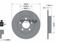 DISC FRANA Spate Dreapta/Stanga AUDI TT (8N3) TEXTAR 92105803 1998 1999 2000 2001 2002 2003 2004 2005 2006