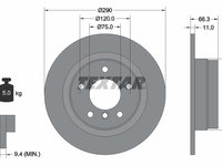 DISC FRANA Spate Dreapta/Stanga BMW 1 (F21) TEXTAR 92261003 2011 2012 2013 2014 2015 2016 2017 2018 2019