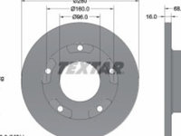 Disc frana spate Dreapta/Stanga (cu inel ABS, fara pivot de fixare a rotii) FORD TRANSIT, TRANSIT TOURNEO 2.2D 04.06-08.14