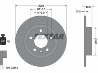 DISC FRANA Spate Dreapta/Stanga OPEL CORSA E (X15) TEXTAR 92186403 2015