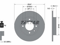 DISC FRANA Spate Dreapta/Stanga PEUGEOT 307 Saloon TEXTAR 92111703 2006 2007 2008 2009 2010 2011 2012