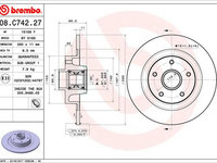 DISC FRANA Spate Dreapta/Stanga RENAULT TALISMAN (LP_) BREMBO 08.C742.27 2015