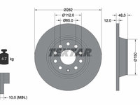 DISC FRANA Spate Dreapta/Stanga VW PASSAT B6 (3C2) TEXTAR 92140803 2005 2006 2007 2008 2009 2010