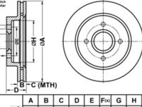 Disc frana spate-POWER DISC Ford Cougar 2.5 si V6 (98-00)