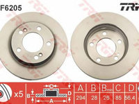 Disc frana SSANGYONG ACTYON I TRW DF6205 PieseDeTop