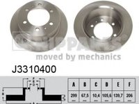 Disc frana SSANGYONG KORANDO (KJ) (1996 - 2006) NIPPARTS J3310400 piesa NOUA