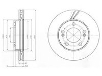 Disc frana SSANGYONG REXTON (GAB) (2002 - 2012) DELPHI BG4206 piesa NOUA