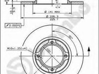 Disc frana SUBARU ALCYONE cupe (XT), SUBARU LEONE Mk II combi, SUBARU LEONE Mk II - BREMBO 08.6858.10