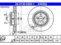 Disc frana Subaru Forester, 11.2012-2018, Legacy 4, 09.2003-12.2009, Outback, 09.2009-2015, ATE