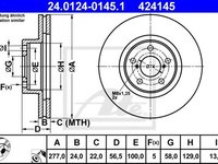 Disc frana SUBARU FORESTER (SF) (1997 - 2002) ATE 24.0124-0145.1 piesa NOUA