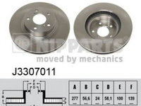 Disc frana SUBARU FORESTER (SF) (1997 - 2002) NIPPARTS J3307011 piesa NOUA