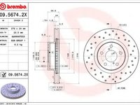 Disc frana SUBARU FORESTER (SG) (2002 - 2016) BREMBO 09.5674.2X piesa NOUA