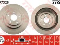 Disc frana SUBARU FORESTER (SG) (2002 - 2020) TRW DF7328