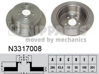 Disc frana SUBARU FORESTER SG NIPPARTS N3317008