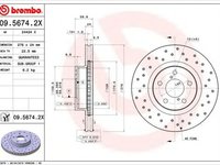 Disc frana SUBARU FORESTER SH BREMBO 0956742X