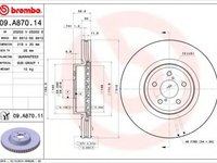 Disc frana SUBARU FORESTER (SJ) (2013 - 2016) BREMBO 09.A870.11 piesa NOUA