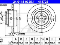 Disc frana SUBARU IMPREZA Hatchback (2000 - 2007) ATE 24.0118-0725.1 piesa NOUA