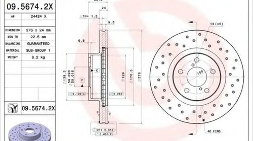 Disc frana SUBARU IMPREZA Hatchback (GP) (201