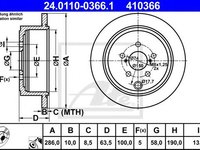 Disc frana SUBARU IMPREZA Hatchback (GR, GH, G3) (2007 - 2016) ATE 24.0110-0366.1 piesa NOUA