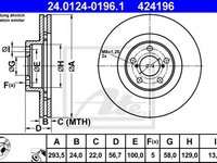 Disc frana SUBARU IMPREZA limuzina (GC), SUBARU FORESTER (SF), SUBARU IMPREZA combi (GF) - ATE 24.0124-0196.1