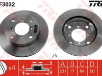 Disc frana SUBARU JUSTY II JMA MS TRW DF3032