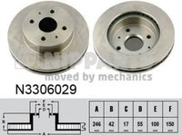 Disc frana SUBARU JUSTY IV NIPPARTS N3306029