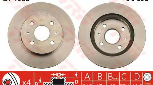 Disc frana SUBARU JUSTY IV TRW DF4905