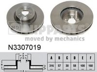 Disc frana SUBARU LEGACY IV combi BL BP B13 NIPPARTS N3307019