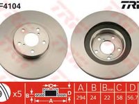 Disc frana SUBARU OUTBACK (BE, BH) (1998 - 2003) TRW DF4104 piesa NOUA