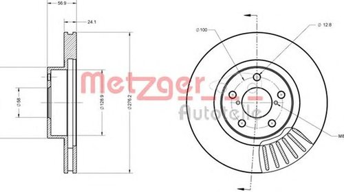 Disc frana SUBARU OUTBACK BE BH METZGER 61100