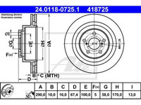 Disc frana Subaru Outback (Bl, Bp), 09.2003-06.2010, ATE