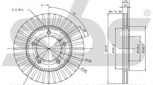 Disc frana SUZUKI GRAND VITARA II JT sbs 1815