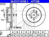 Disc frana SUZUKI IGNIS (FH) (2000 - 2005) ATE 24.0117-0108.1