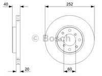 Disc frana SUZUKI SPLASH (2008 - 2020) BOSCH 0 986 479 308