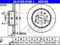 Disc frana SUZUKI SWIFT III (MZ, EZ) (2005 - 2016) ATE 24.0109-0160.1