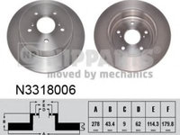 Disc frana SUZUKI SWIFT III (MZ, EZ) (2005 - 2016) NIPPARTS N3318006 piesa NOUA