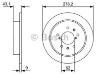 Disc frana SUZUKI SWIFT III MZ EZ BOSCH 0986479D34