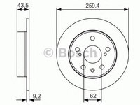 Disc frana SUZUKI VITARA (LY) (2015 - 2016) BOSCH 0 986 479 C44 piesa NOUA