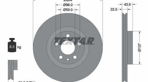 Disc frana TEXTAR 92046803