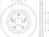 Disc frana TOYOTA AURIS (NRE15, ZZE15, ADE15, ZRE15, NDE15) (2006 - 2012) HELLA PAGID 8DD 355 118-561 piesa NOUA