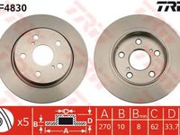 Disc frana TOYOTA AURIS (NRE15_, ZZE15_, ADE15_, ZRE15_, NDE15_) - OEM - TRW: DF4830 - Cod intern: W02211568 - LIVRARE DIN STOC in 24 ore!!!