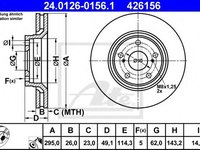 Disc frana TOYOTA AURIS (ZWE18, NZE18, ZRE18) (2012 - 2016) ATE 24.0126-0156.1 piesa NOUA