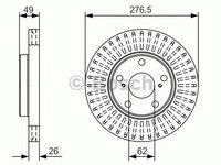 Disc frana TOYOTA AURIS (ZWE18, NZE18, ZRE18) (2012 - 2016) BOSCH 0 986 479 A62 piesa NOUA