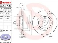 Disc frana TOYOTA AURIS ZWE18 NZE18 ZRE18 BREMBO 09A41710