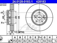 Disc frana TOYOTA AVENSIS Liftback T22 ATE 24012801831