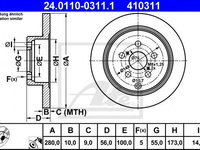 Disc frana TOYOTA AVENSIS limuzina (T25) (2003 - 2008) ATE 24.0110-0311.1