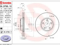 Disc frana TOYOTA AVENSIS limuzina (T25) (2003 - 2008) BREMBO 09.9799.11